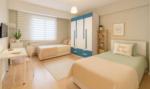 stanbul - Beikta, Academic House Kz renci Yurtlar - 2 Kiilik Oda